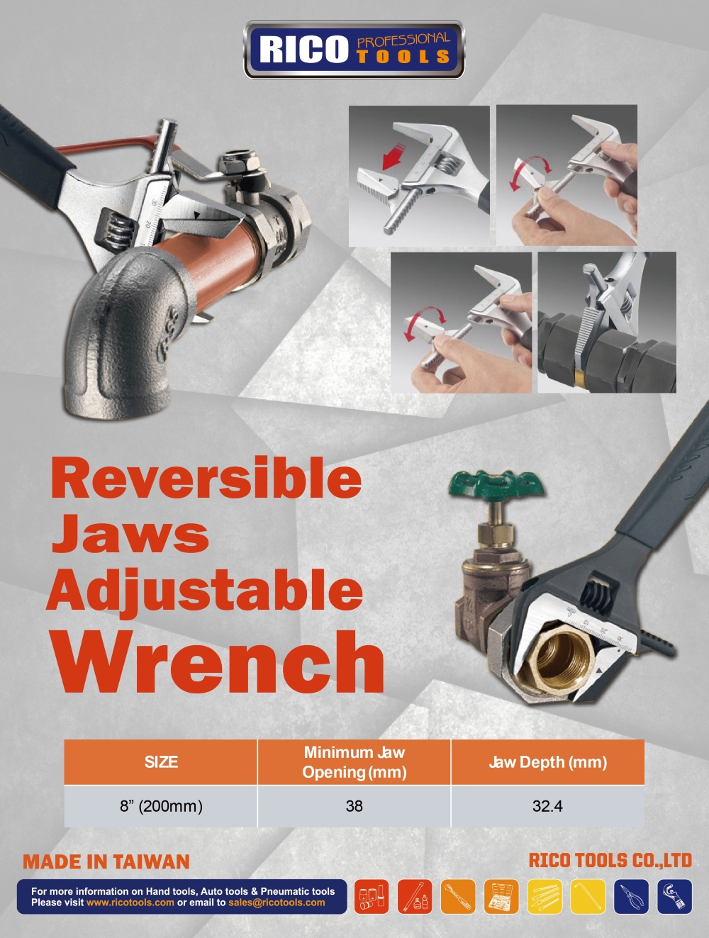 [RICO TOOLS] Adjustable wrench